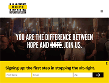 Tablet Screenshot of hopenothate.com